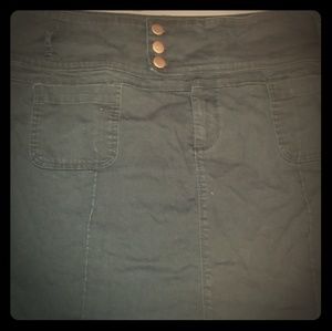 Black stretch jean skirt